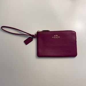 Coach burgundy wristlet